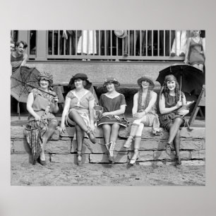 Strandkostümwettbewerb, 1921. Vintage-Foto Poster