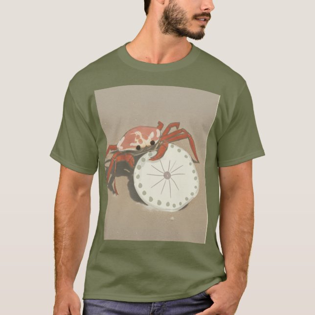 Strandkrabbe und Sand-Dollar T-Shirt (Vorderseite)
