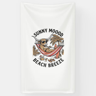 Strandkuh-Shirt Vintage-Sommer-Landwirtschaftstier Banner