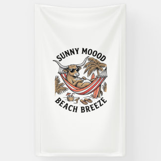 Strandkuh-Shirt Vintage-Sommer-Landwirtschaftstier Banner