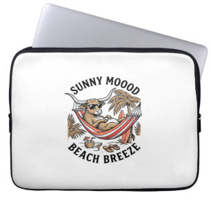 Strandkuh-Shirt Vintage-Sommer-Landwirtschaftstier Laptopschutzhülle