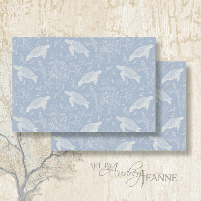 Strandküste Meeresschildkröten Starfish Blue Decou Seidenpapier (Von Creator hochgeladen)