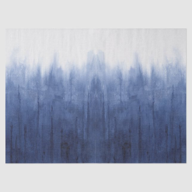 Strandküste Modern Blue n White Gefärbte Krawatte  Seidenpapier (Vorderseite)