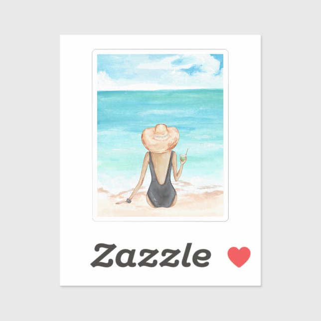 Strandladie Aufkleber (Blatt)