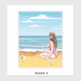 Strandladie Aufkleber