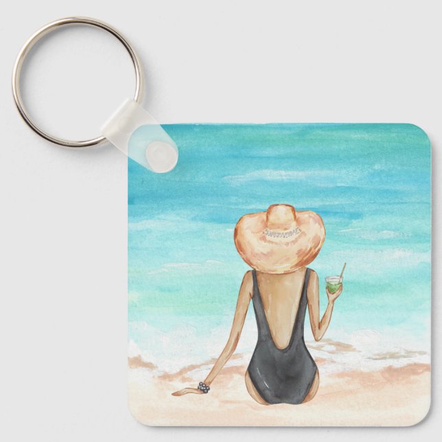 Strandladie Schlüsselanhänger (Vorderseite)