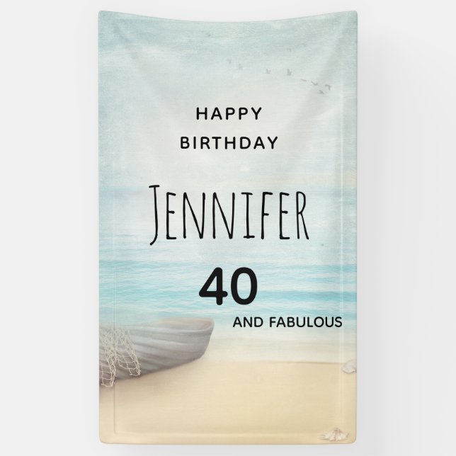 Strandlandschaft 40. Geburtstag Banner (Vertikal)