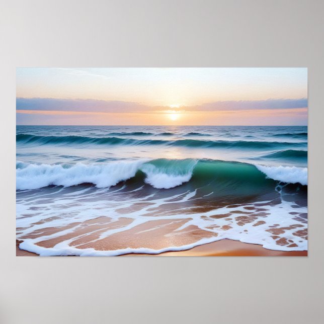 Strandlandschaft Küste Sonnenuntergang Friedliche  Poster (Vorne)