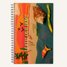 Strandlandschaft mit Muschel und farbenfroher Tonk Notizbuch