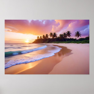 Strandlandschaft Tropical Sunset Dusk Ruhige Lage Poster