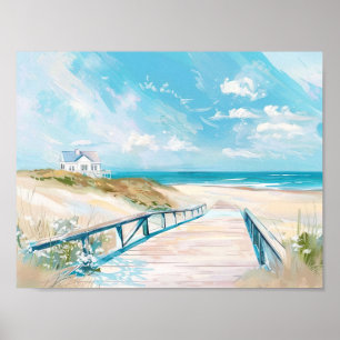 Strandlandschaft zur Darstellung des Aquarells Poster