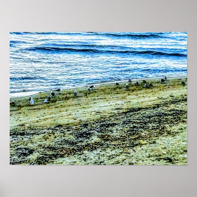 Strandlandschaftsfoto von Rhode Island Poster (Vorne)