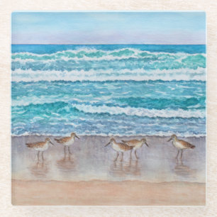 Strandläufer an der Monterey Bay Glasuntersetzer