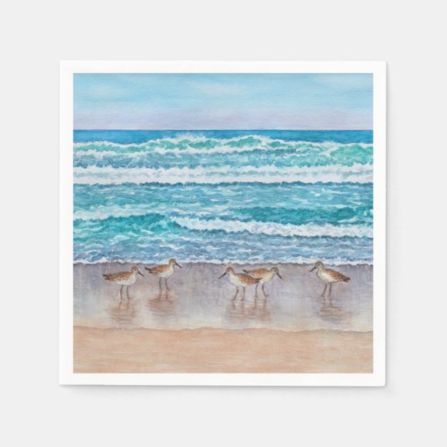 Strandläufer an der Monterey Bay Serviette (Vorderseite)