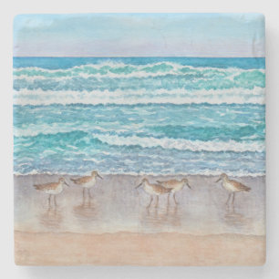 Strandläufer an der Monterey Bay Steinuntersetzer