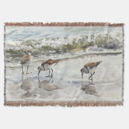 Strandläufer Strand Kunst Aquarelle Decke
