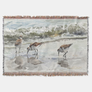 Strandläufer Strand Kunst Aquarelle Decke