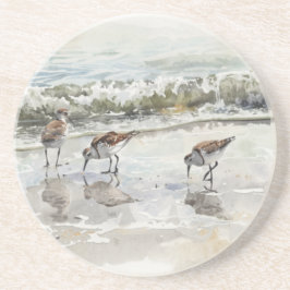 Strandläufer Strand Kunst Aquarelle Getränkeuntersetzer