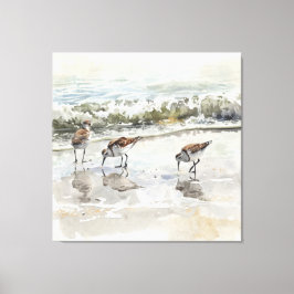 Strandläufer Strand Kunst Aquarelle Leinwanddruck