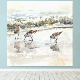Strandläufer Strand Kunst Aquarelle Leinwanddruck
