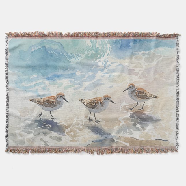 Strandläufer-Strandkunst Decke (Vorderseite)