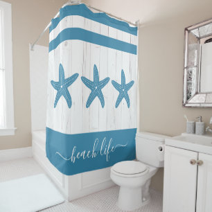 Strandleben Drehbuch aquamarines rustikales Seeste Duschvorhang