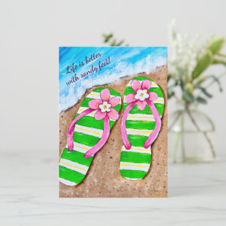 Strandleben Flip Flops Flat Notenkarten Mitteilungskarte