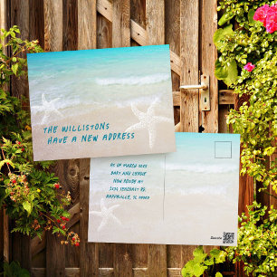 Strandleben Umzug Neue Adressankündigung Postkarte