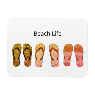 Strandleben und Rote Flip Flops Magnet