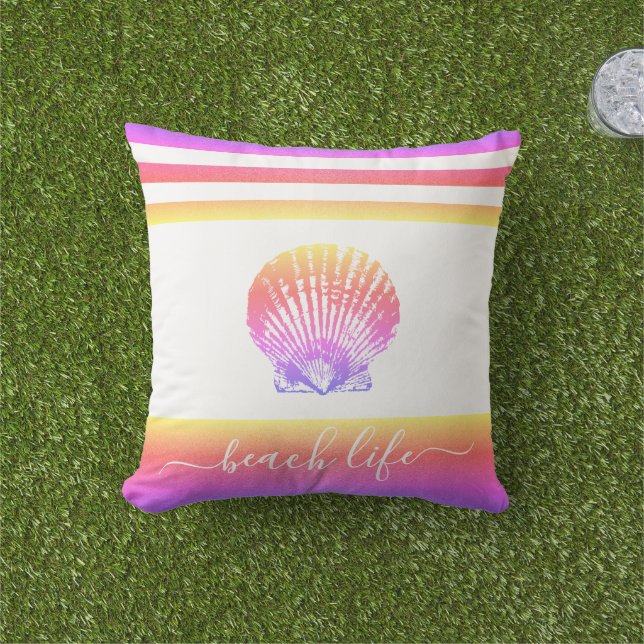 Strandlebensschrift gelb pink ombre seashell fett kissen (Golfball-Marker)