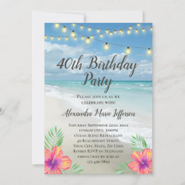 Strandleuchten Tropical Luau Beach 40. Geburtstag Einladung