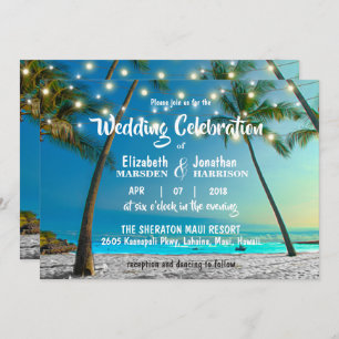 Strandlichter Tropical Beach Moderne Hochzeit Einladung