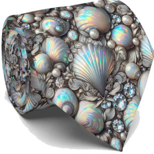 Strandliebhaber Krawatte   Opal-Diamant-Muschel-Mu