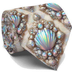 Strandliebhaber Krawatte Opal-Diamant-Muschel-Mu
