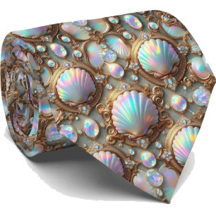 Strandliebhaber Krawatte   Opal-Diamant-Muschel-Mu