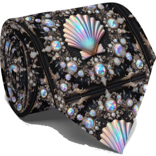 Strandliebhaber Krawatte   Opal-Diamant-Muschel-Mu