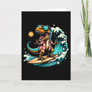 Strandliebhaber T-Rex Dinosaurier fährt Surfboard  Karte