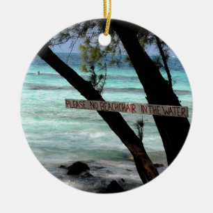 Strandliegen Rum Point Grand Cayman Keramik Ornament