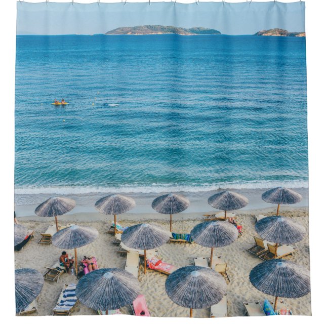 Strandlounge direkt am Meer Duschvorhang (Vorderseite)