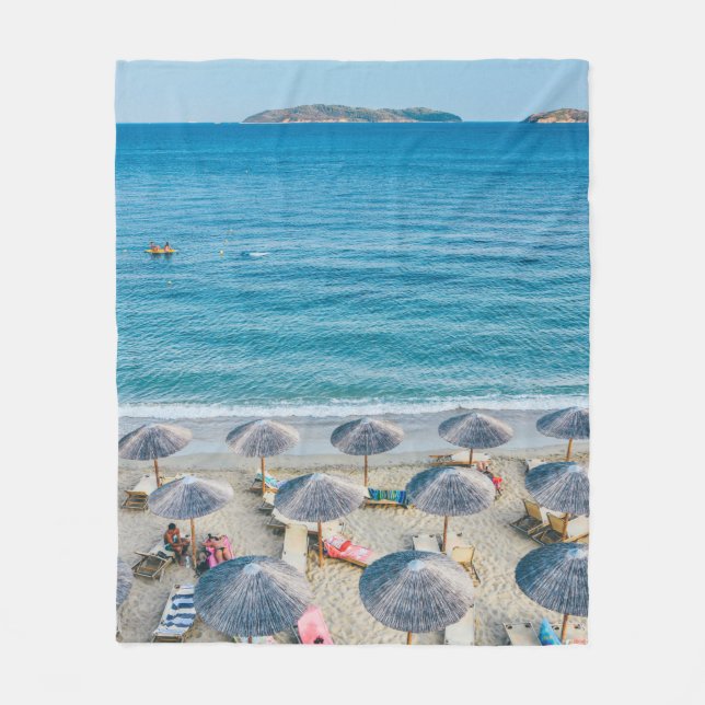 Strandlounge direkt am Meer Fleecedecke (Vorderseite)