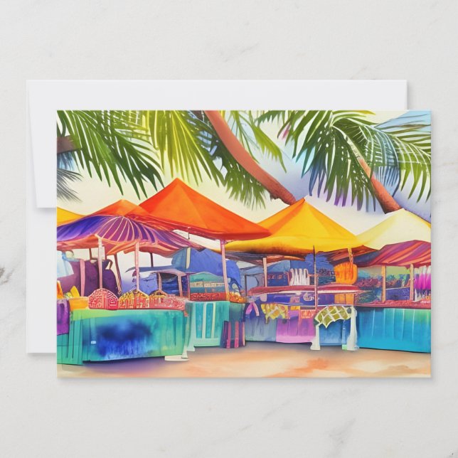 Strandmarkthallen Aquarellplatz Karte (Vorderseite)