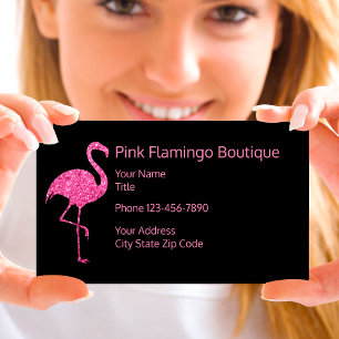 Strandmode-Boutique Rosa Flamingo Visitenkarte