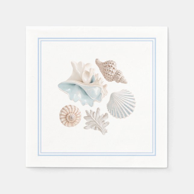 Strandmuscheln Papier Servietten (Vorderseite)