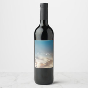 Strandmuscheln & Perlen-Schmuck Elegante Wein-Etik Weinetikett