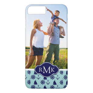 Strandmuster  Ihr Foto & Monogramm iPhone 8 Plus/7 Plus Hülle