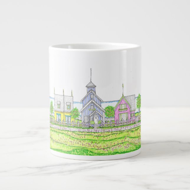Strandnähe Hütten Große Tasse (Vorderseite)
