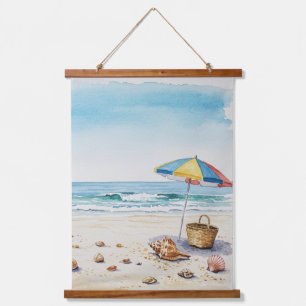 Strandnähe: Strandbäder Wandteppich Mit Holzrahmen