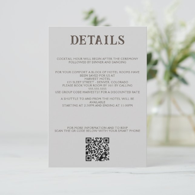 Strandpaar QR-Code und Details Begleitkarte (Stehend Vorderseite)