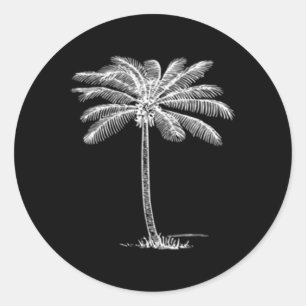 Strandpalme Tree Tropical Vacation Runder Aufkleber
