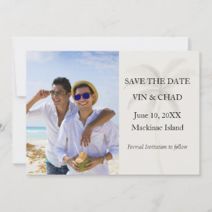Strandpalmen-Foto Save-the-Date Save The Date
